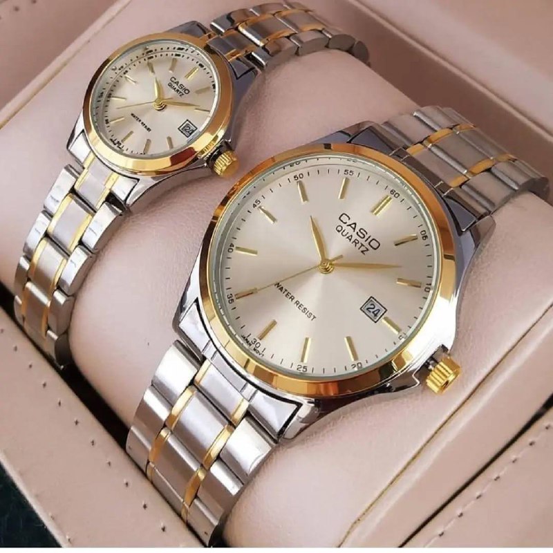 ست ساعت CASIO سفیدطلایی