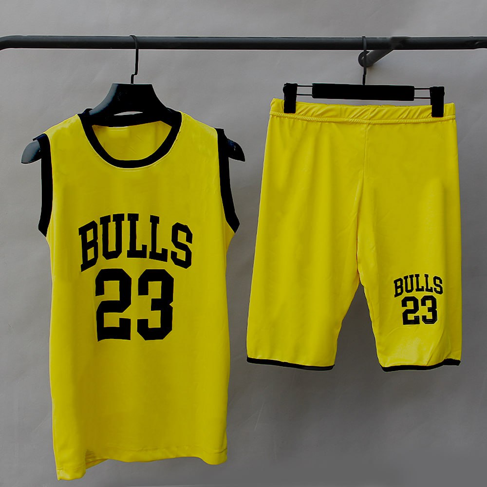ست رکابی شلوارک BULLS زرد