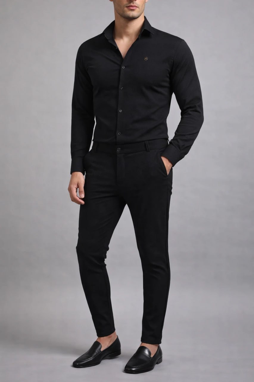 ست شلوار و پیراهن مشکی آستین بلند